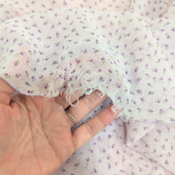 VTG 70s Womens XS Cottagecore Prairie Long Maxi Floral Tiered Lilac Purple Dress - Picture 6 of 16